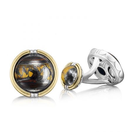 Cabochon Cuff Links featuring Tiger Iron
