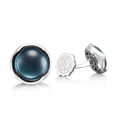 Cabochon Cuff Links featuring Sky Blue Hematite