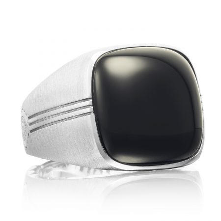 Cushion Cabochon Ring featuring Black Onyx