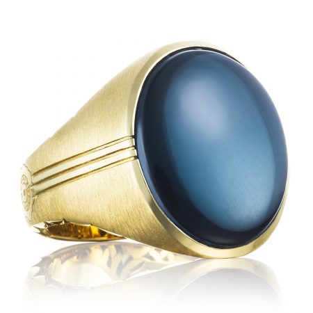 Oval Cabochon Ring featuring Sky Blue Hematite
