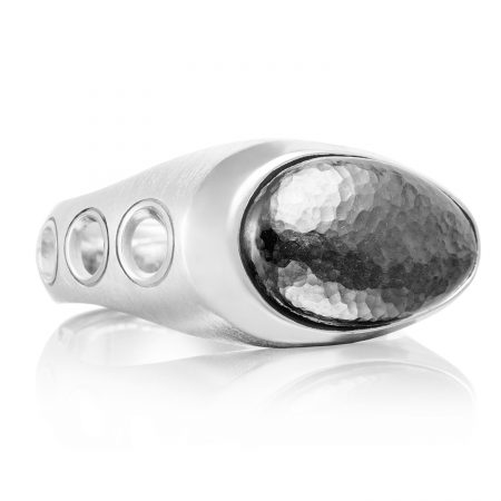Hammered Silver Vented Ring
