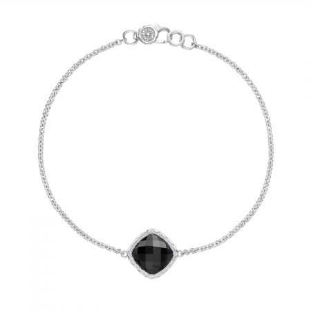 Solitaire Cushion Gem Bracelet with Black Onyx