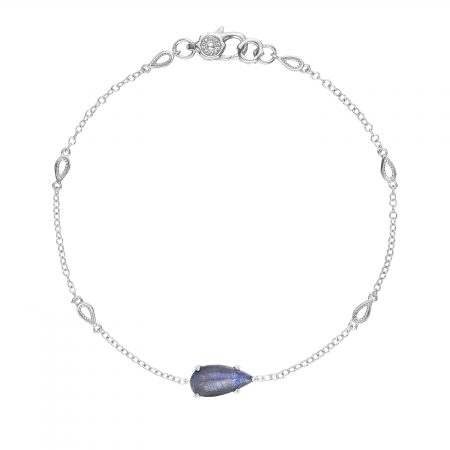 Solitaire Pear-Shaped Gem Bracelet with Labradorite