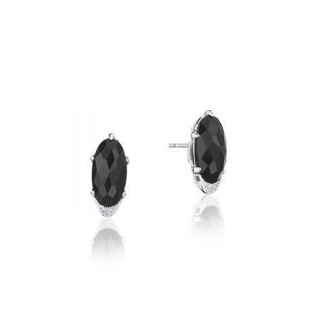 Oval-Shaped Gem Earrings with Black Onyx