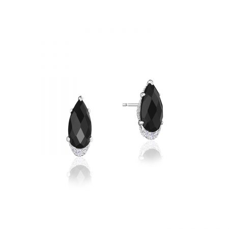 Pear-Shaped Gem Earrings with Black Onyx