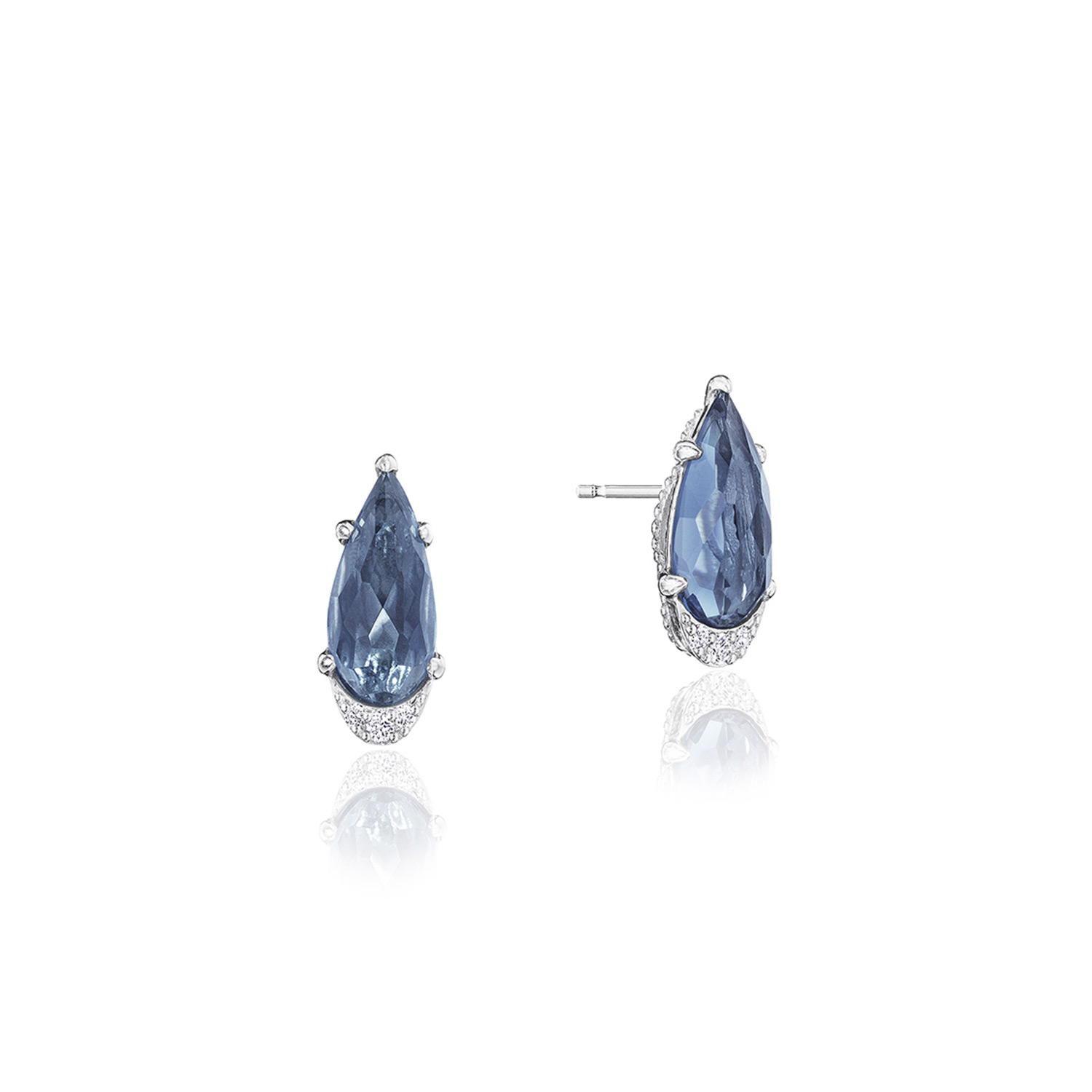 Pear-Shaped Gem Earrings with London Blue Topaz