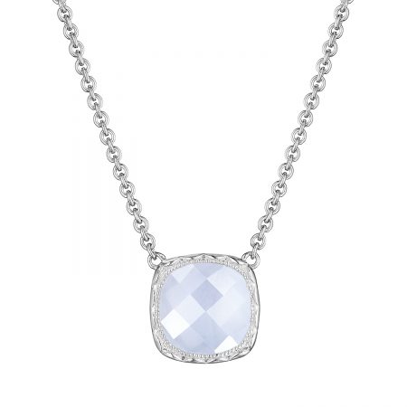 Cushion Gem Necklace with Chalcedony
