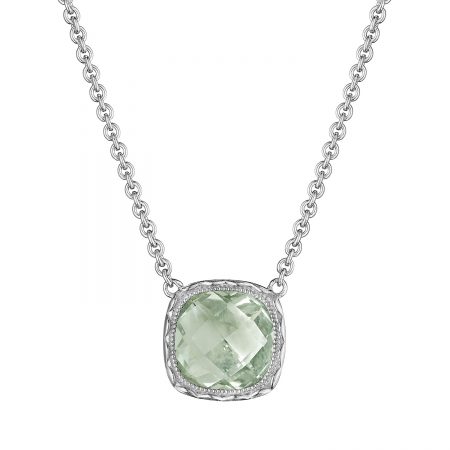 Cushion Gem Necklace with Prasiolite