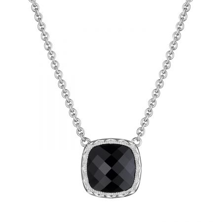 Cushion Gem Necklace with Black Onyx