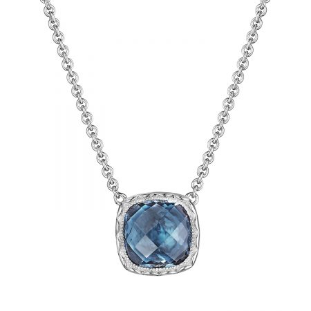 Cushion Gem Necklace with London Blue Topaz