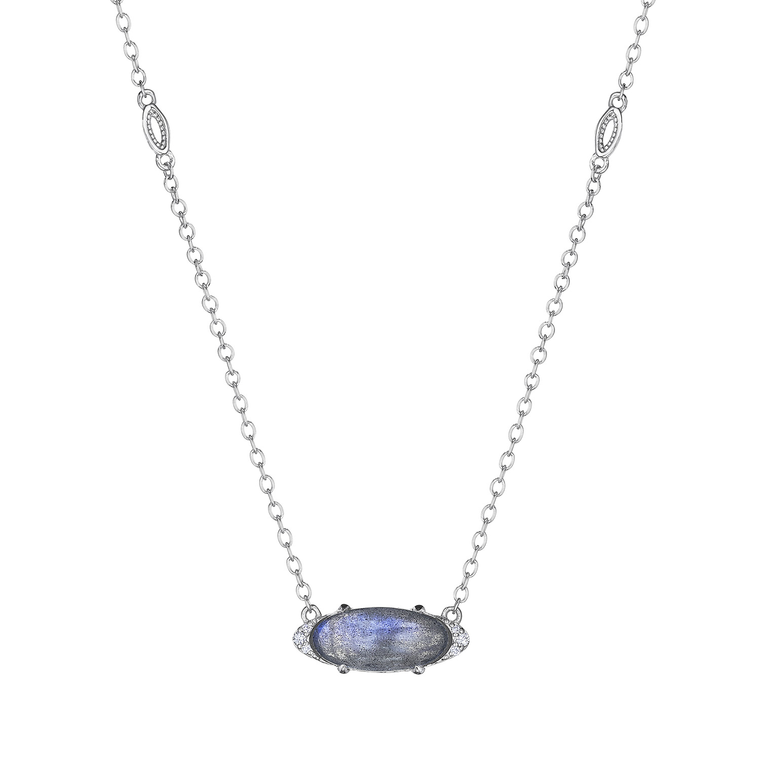 Solitaire Oval Gem Necklace with Labradorite