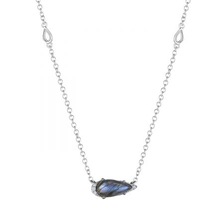 Solitaire Pear-Shaped Gem Necklace with Labradorite