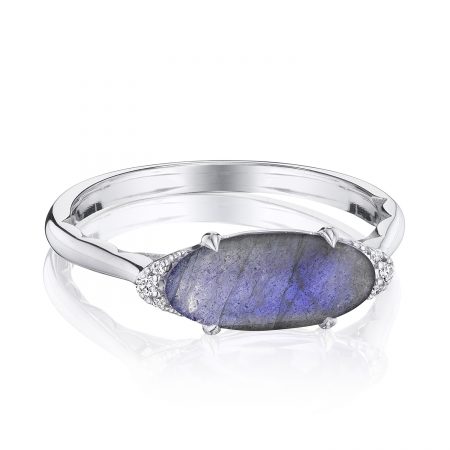 Solitaire Oval Gem Ring with Labradorite