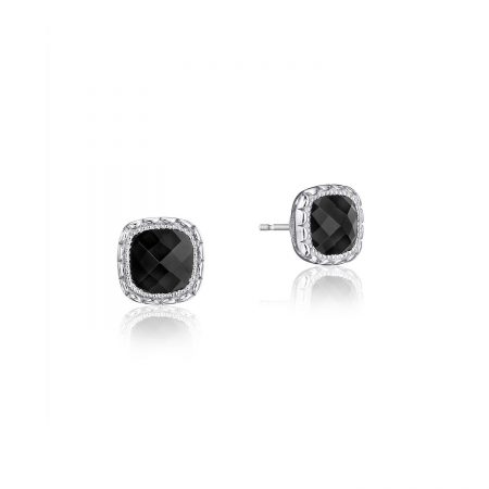 Cushion Gem Earrings with Black Onyx